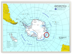 Casey on Antarctic Map 