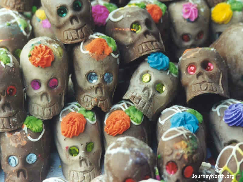 We enjoy calaveras de azúcar (candy skulls) and other sweet treats traditional at this time of year.