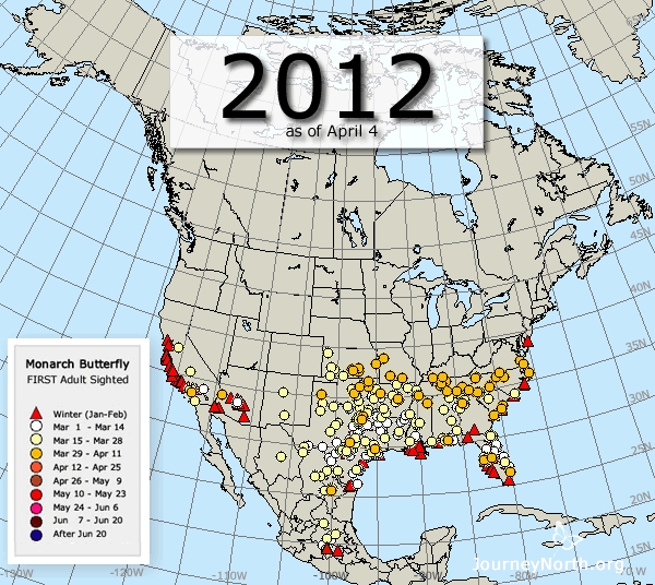 Monarch Butterfly Migration Maps: Compare Years