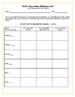 Chart for recording temperatures