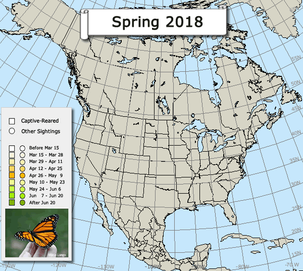 Map: Other Monarch Butterfly Observations Spring 2018