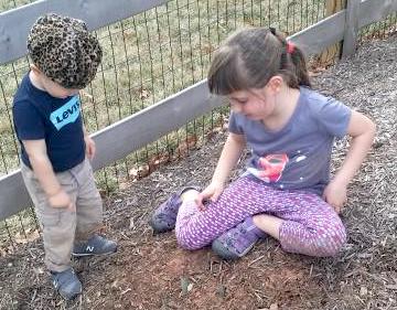 Kids out in the garden