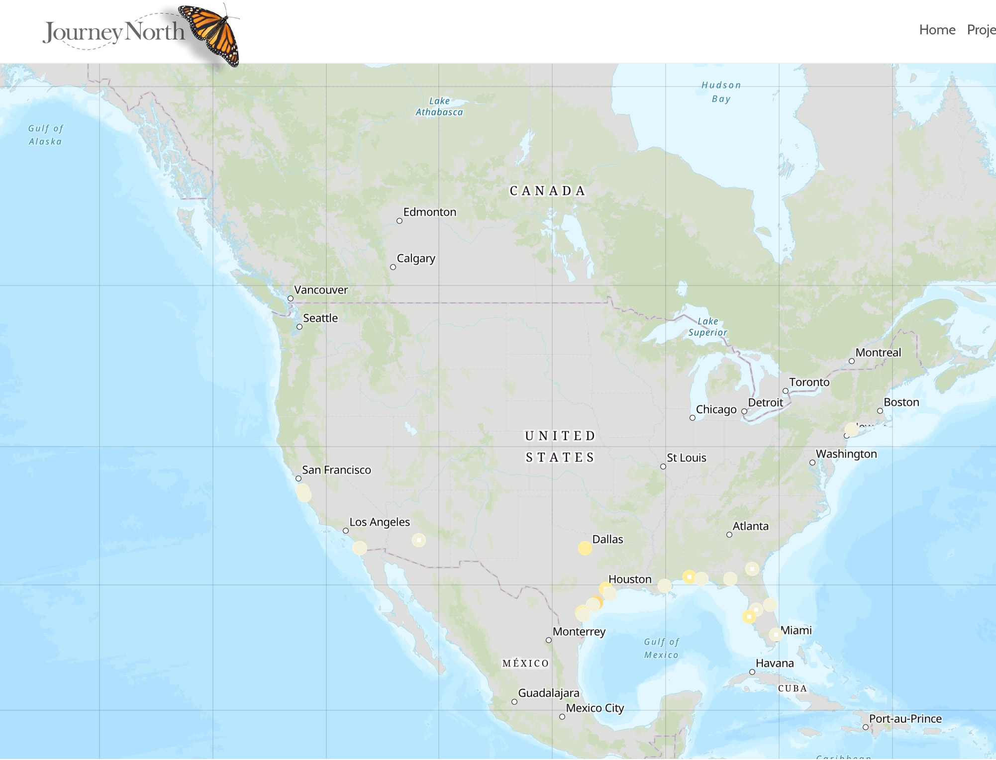Map: Other Monarch Butterfly Observations Spring 2019