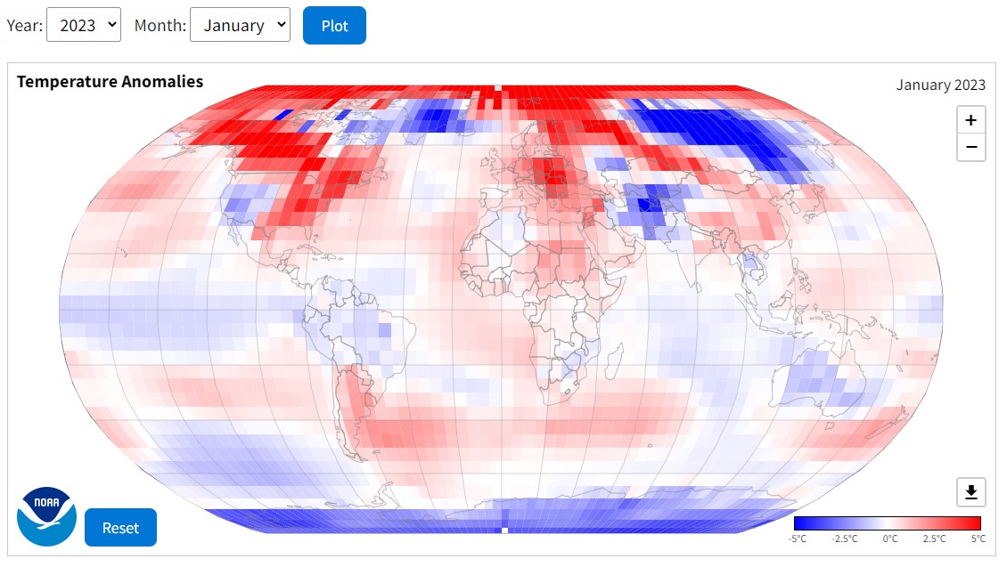 global map of climate and weather patterns produced by NOAA