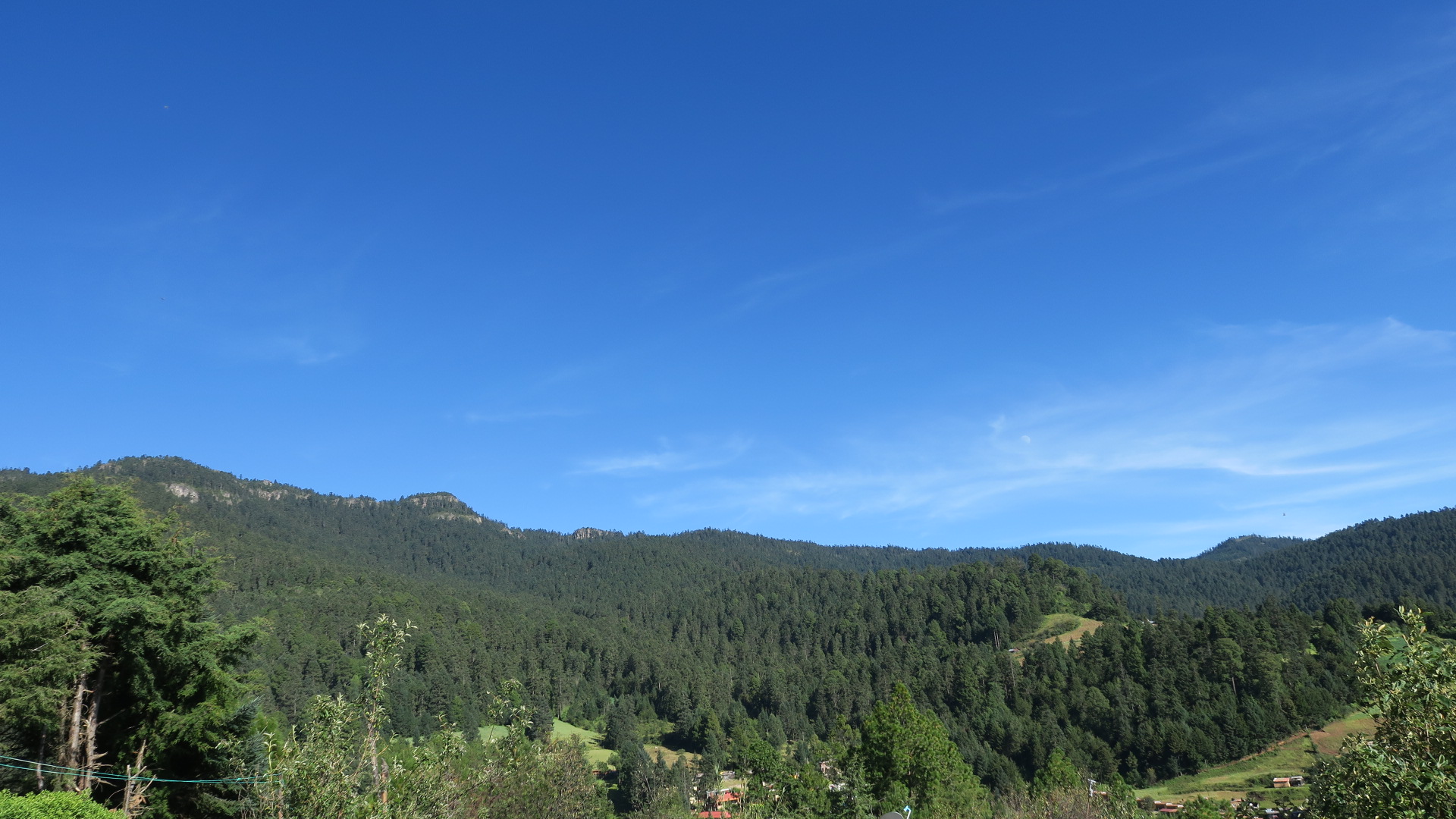 Green mountain peaks in Mexico