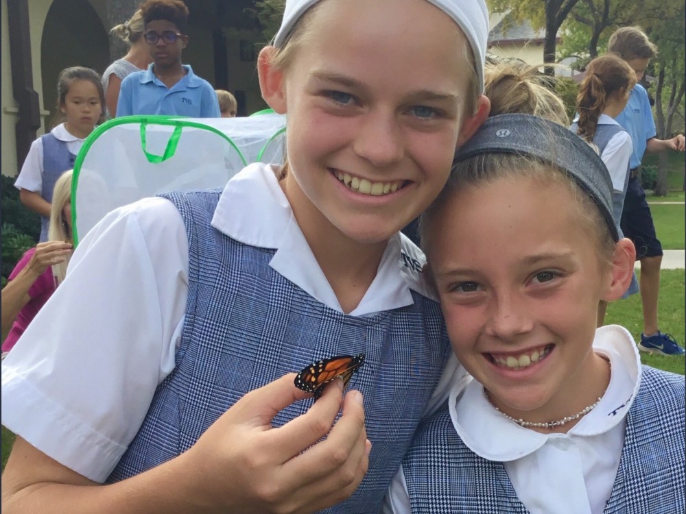 Students with Monarch Butterflies