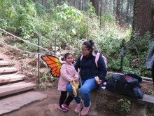 Child in monarch costume.