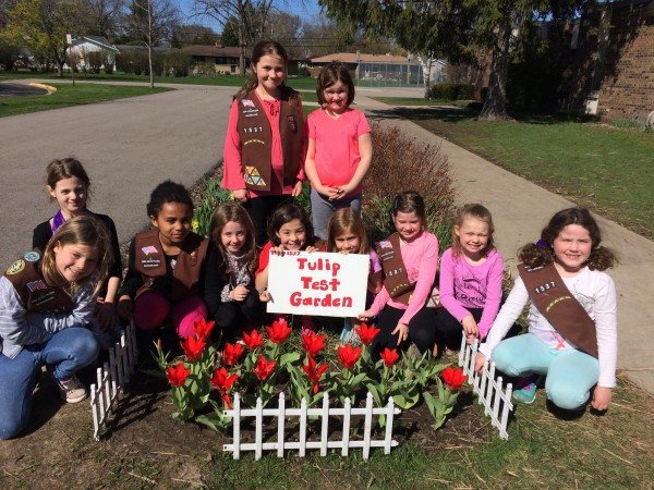 Image of Girl Scout Troop and Test Garden