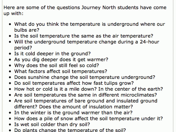 What questions do you have about soil temperatures?