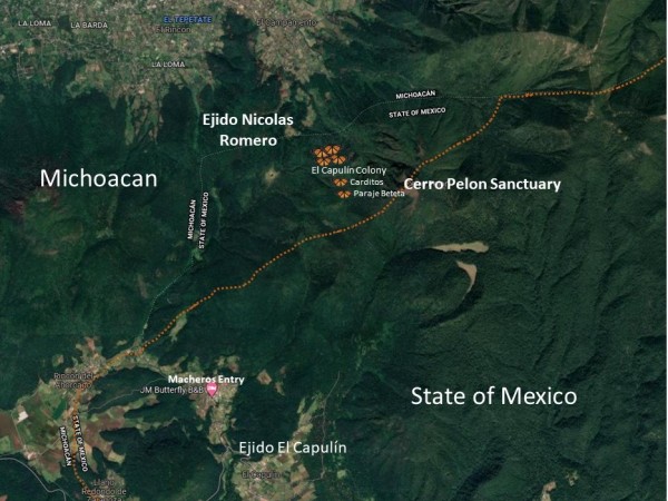 Map of Cerro Pelon