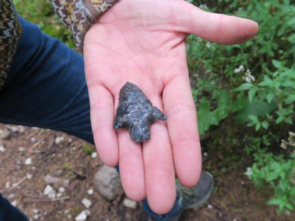 Obsidian arrowhead