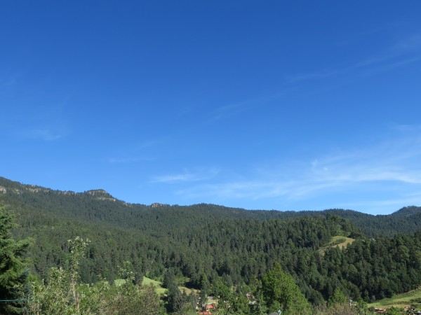 Green mountain peaks in Mexico